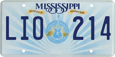 MS license plate LIO214