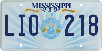 MS license plate LIO218