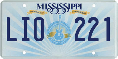 MS license plate LIO221