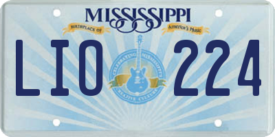 MS license plate LIO224