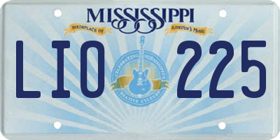 MS license plate LIO225