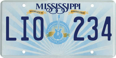 MS license plate LIO234