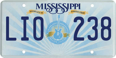 MS license plate LIO238