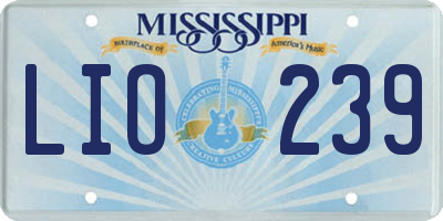 MS license plate LIO239