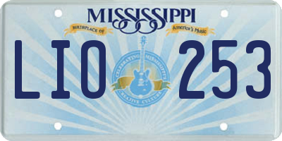 MS license plate LIO253