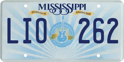 MS license plate LIO262
