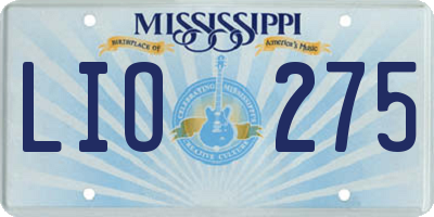 MS license plate LIO275