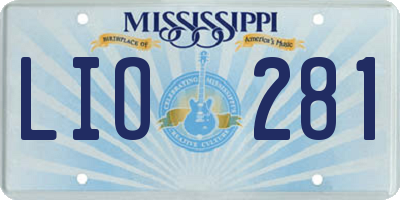 MS license plate LIO281