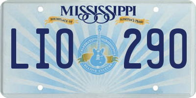 MS license plate LIO290