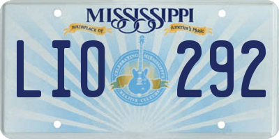 MS license plate LIO292