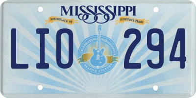 MS license plate LIO294