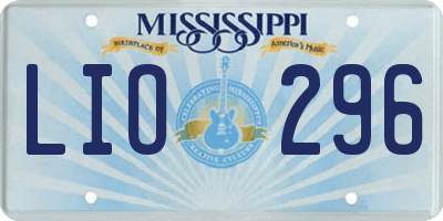 MS license plate LIO296