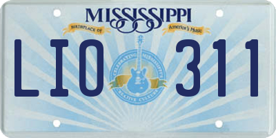 MS license plate LIO311
