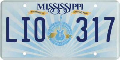 MS license plate LIO317