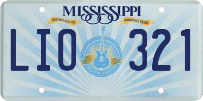MS license plate LIO321