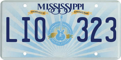 MS license plate LIO323