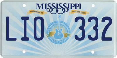 MS license plate LIO332