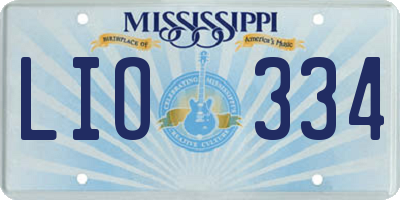 MS license plate LIO334