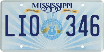 MS license plate LIO346