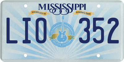 MS license plate LIO352
