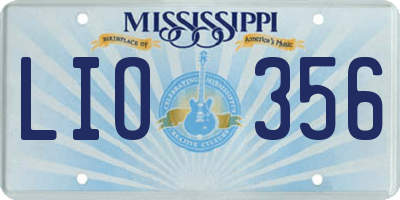 MS license plate LIO356
