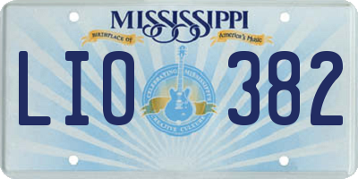 MS license plate LIO382