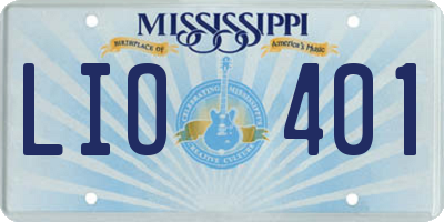 MS license plate LIO401