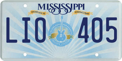 MS license plate LIO405