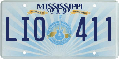 MS license plate LIO411