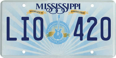 MS license plate LIO420