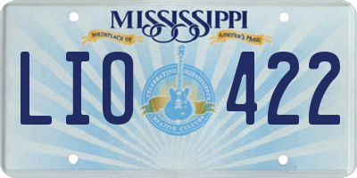 MS license plate LIO422