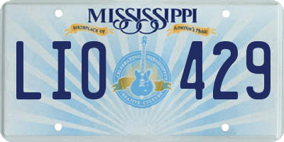 MS license plate LIO429