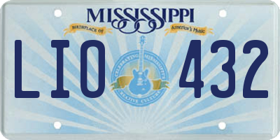 MS license plate LIO432