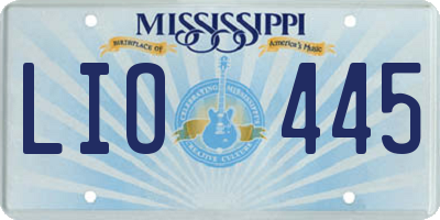 MS license plate LIO445