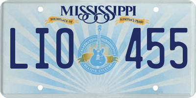 MS license plate LIO455