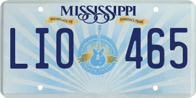 MS license plate LIO465