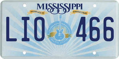 MS license plate LIO466