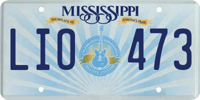 MS license plate LIO473