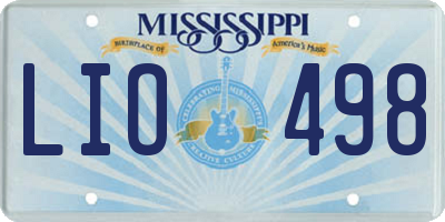 MS license plate LIO498
