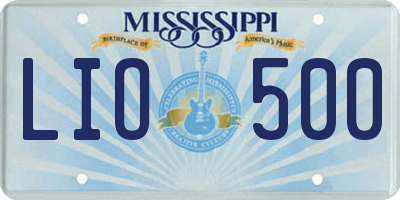 MS license plate LIO500