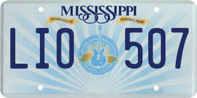 MS license plate LIO507