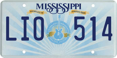 MS license plate LIO514