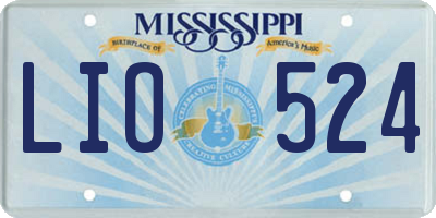 MS license plate LIO524