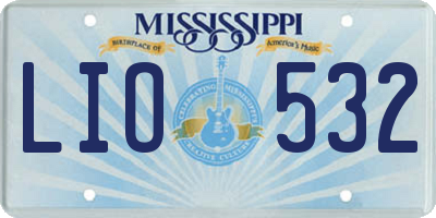 MS license plate LIO532
