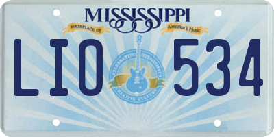 MS license plate LIO534
