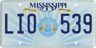 MS license plate LIO539