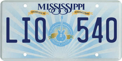 MS license plate LIO540