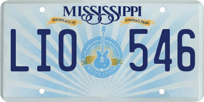 MS license plate LIO546