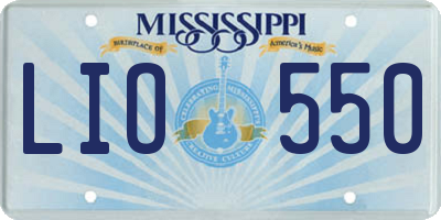 MS license plate LIO550