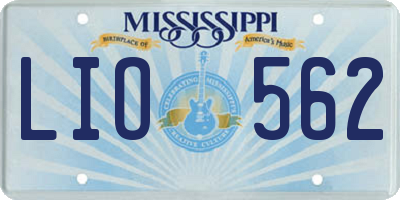 MS license plate LIO562